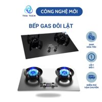 Bếp Gas Đôi Lật Cao Cấp 10 Đầu Đốt, Có Hẹn Giờ Tự Động Ngắt, Thiết Kế Kính Cường Lực Sang Trọng