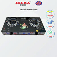 Bếp gas đôi mặt kính Inter-906 Giá sỉ ( tặng dây dẫn điện + 2 đai siết inox)lửa xanh tiết kiệm ga