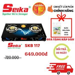 Bếp gas đôi mặt kính Seika (Sen Nhôm) SKB117