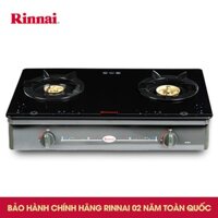 Bếp gas đôi Rinnai RV-8611(GL-B/SP) Mặt kính cường lực, Chén đồng có đầu hâm Chính Hãng