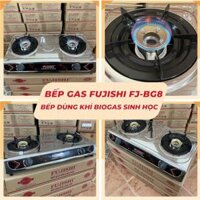 Bếp gas đôi sử dụng khí BIOGAS FUJISHI FJ-BG8 mặt inox chén đồng (Bếp chỉ dùng khí BIOGAS)