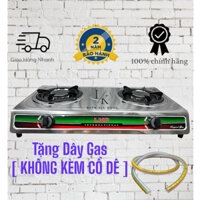 BẾP GAS ĐÔI VỎ INOX ĐẦU ĐỐT HỒNG NGOẠI - [ TẶNG DÂY GAS ]