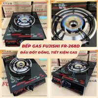 Bếp gas đơn FUJISHI FR-268D - Mặt kính ĐEN cường lực - Mâm chia lửa ĐỒNG - Lửa xanh tiết kiệm gas