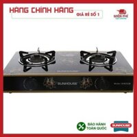 BẾP GAS DƯƠNG KÍNH SUNHOUSE SHB3226, BẾP GA SUNHOUSE SHB3226, KÍNH CHỊU LỰC, TẠO TIA LỬA NHANH, HỌNG THÉP KHÔNG GỈ