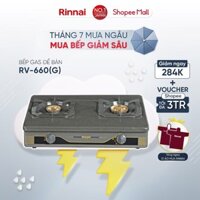 Bếp gas dương Rinnai RV-660(G) mặt bếp men và kiềng bếp men - Hàng chính hãng.