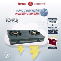 Bếp gas dương Rinnai RV-770(G) mặt bếp men và kiềng bếp men - Hàng chính hãng.