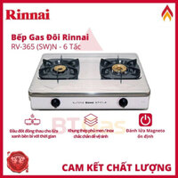 Bếp gas dương Rinnai RV-365SW(N) Mặt bếp inox, Chén đồng có đầu hâm, Bảo hành chính hãng