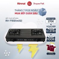 Bếp gas dương Rinnai RV-715Slim(G) mặt bếp men và kiềng bếp men - Hàng chính hãng.