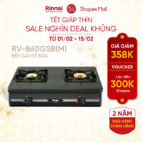 Bếp gas dương Rinnai RV-860GSB(M) mặt bếp men và kiềng bếp men - Hàng chính hãng.