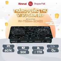 Bếp gas dương Rinnai RV-715Slim-SCH(Zi) mặt bếp kính SCHOTT và kiềng bếp men - Hàng chính hãng.