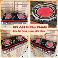 Bếp gas hồng ngoại ĐẦU ĐỐT CERAMIC LỚN 15CM, 2 VÒNG NHIỆT FUJISHI FJ-HG8 - Tiết kiệm gas - Bảo hành chính hãng 02 Năm