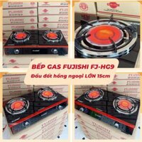 Bếp gas hồng ngoại ĐẦU ĐỐT CERAMIC LỚN 15CM, 2 VÒNG NHIỆT FUJISHI FJ-HG9 - Tiết kiệm gas - Bảo hành chính hãng 02 Năm