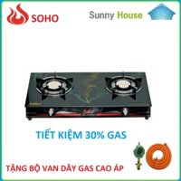 Bếp Gas Hồng Ngoại Soho - Mặt Kiếng Cường Lực  Và Chịu Nhiệt - Tiết Kiệm 30%  lượng Gas Tiêu Thụ - Tặng Bộ Dây Van Gas Điều Áp - Bảo Hành 2 Nam9