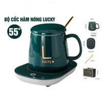 Bếp hâm nóng đồ uống mini để bàn kèm cốc và thìa sứ, sử dụng được với các loại ly, cốc, hộp giấy tiện dụng