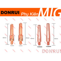 Bép hàn MIG 0.8-1.6 M6x45L M6x40L con sói  BLACK WOLF DONRUI Dong do Cucrzr Béc hàn hợp kim Gia10cai