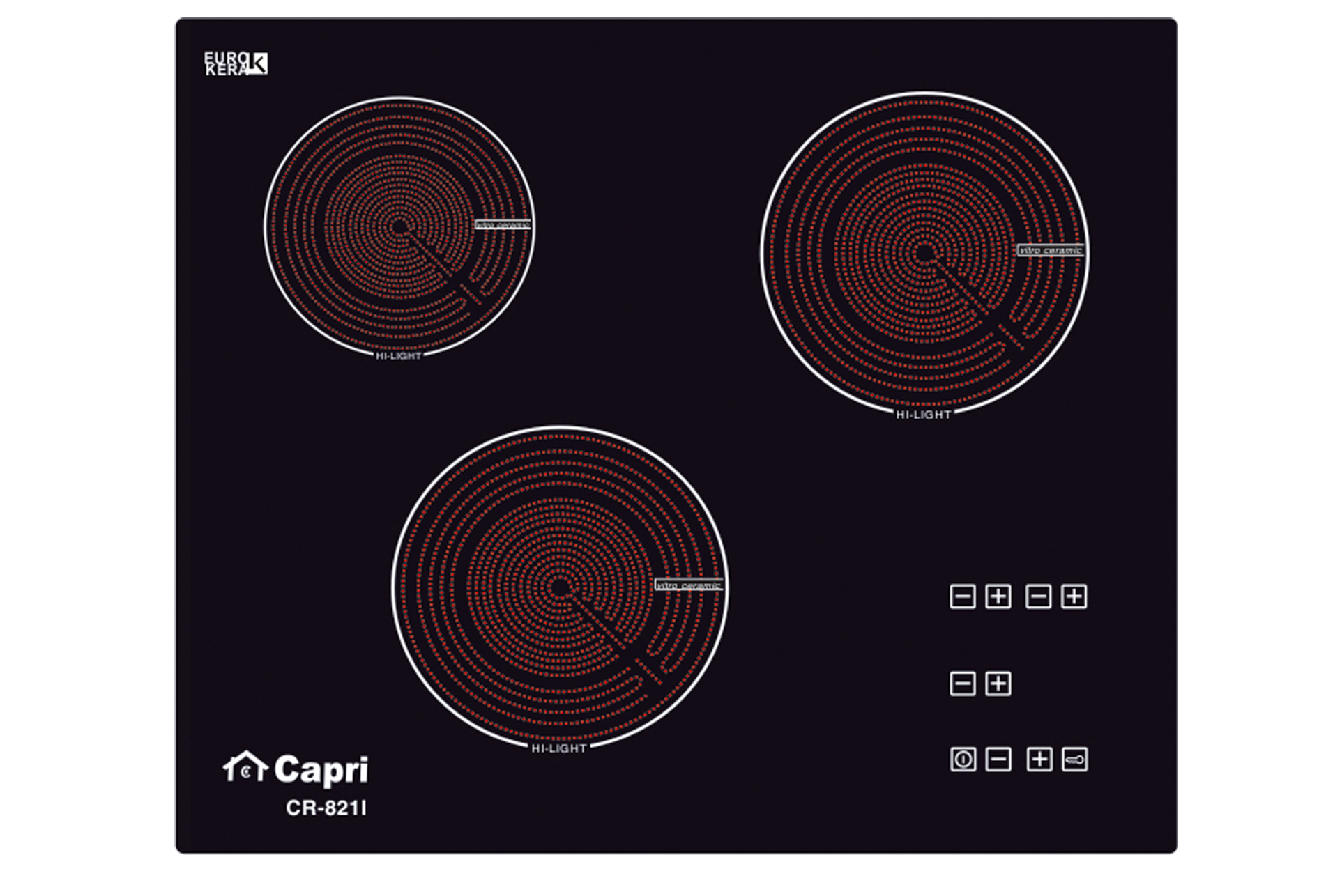 Bếp hồng ngoại âm 3 vùng nấu Capri CR-813H
