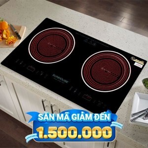 Bếp hồng ngoại âm 2 vùng nấu Sunhouse SHB9112MT