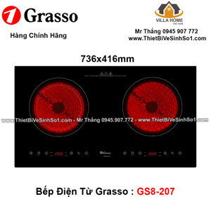 Bếp hồng ngoại âm 2 vùng nấu Grasso GS8-207