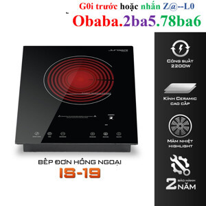 Bếp hồng ngoại dương 1 vùng nấu Junger IS19 (IS-19)