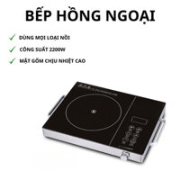 Bếp hồng ngoại mặt gốm cao cấp chịu nhiệt cao, Công suất 2200w nấu nhanh tiết kiệm điện. Dùng được mọi loại nồi