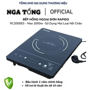 Bếp hồng ngoại dương 1 vùng nấu Rapido RC2000ES