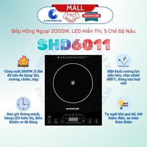 Bếp hồng ngoại dương 1 vùng nấu Sunhouse SHD6011