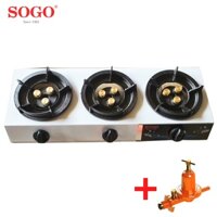 Bếp khè gas 3 lò bán công nghiệp Sogo GT-208S3-3DD - Hàng chính hãng - BếpBộ Van Cao Áp