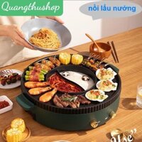 Bếp lẩu nướng 2 trong 1, nồi nướng kèm lẩu điện đa năng hàng xịn, đường kính 40cm