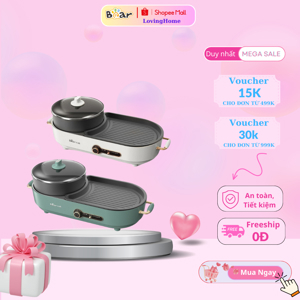 Bếp lẩu nướng đa năng tháo rời BEAR DKL-C15L1