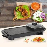 Bếp lẩu nướng dài đa năng 2 trong 1-Nồi lẩu nướng điện không khói chống dính