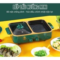 Bếp Lẩu Nướng Điện 2 Ngăn Đa Năng Hàn Quốc, Nồi Lẩu 2 Trong 1 Chống Dính Tiện Lợi Công Suất Cao 300W
