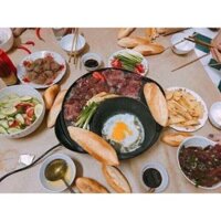 Bếp lẩu nướng điện BBQ đa năng 2 in 1 nồi lẩu nướng điện không khói chống dính