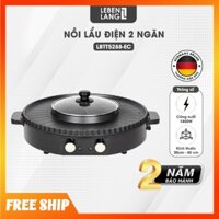 Bếp lẩu nướng Lebenlang LBTT5288 2 trong 1, nướng và nồi lẩu 2 ngăn 1800W, điều chỉnh riêng biệt – Chính hãng Bh 2 năm