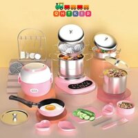 Bếp nấu ăn mini cho bé, đồ chơi nấu ăn thật chất liệu inox 304 với bếp điện giúp bé trải nhiệm về gian bếp thực tế