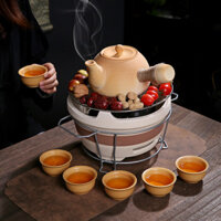 Bếp Nấu Chè Nướng Khoai Lang Nướng Nướng Than Hàn Quốc Gia Gia Dụng Inox Cắm Trại Ngoài Trời Bếp Nướng Tiện Mang Theo