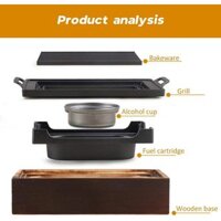 Bếp nướng cồn kiểu Nhật Japanese Style Alcohol Stove Grill Practical BBQ Tray