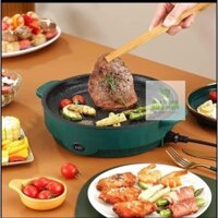 Bếp nướng điện, chảo nướng điện 26cm không khói 600W chống dính đa năng BBQ, bếp nướng điện đa năng - Gia Dụng Bibo Mart