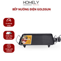 Bếp nướng điện Goldsun công suất lớn nhôm đúc dày, bếp nướng phủ chống dính có rãnh thoát dầu mỡ