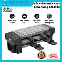 Bếp nướng điện mini Lebenlang LBL1933 - Công suất 450W - Nướng không khói - Mặt đá tản nhiệt đều