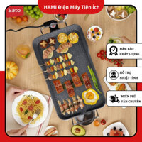 Bếp nướng điện SATO BN11 chống dính không khói công suất lớn 1500W có vỉ nướng thịt đá hoa cương thành dày siêu bền