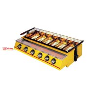 Bếp nướng ga 6 họng đốt ET-K233 khoang đầu đốt công nghiệp chạy bằng gas nướng thịt BBQ đồ ăn nhanh gia đình với vỉ Inox chống cháy xém cao cấp