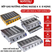 Bếp Nướng Ga Hồng Ngoại Không Khói Chất Liệu Inox Cao Cấp, Bếp gas nướng hàu 4 6 8 họng Bảo Hành 1 Năm