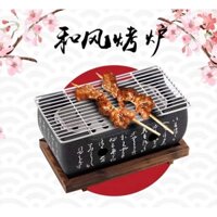 Bếp nướng mini để bàn phong cách Nhật Bản/Bếp cồn khung gỗ