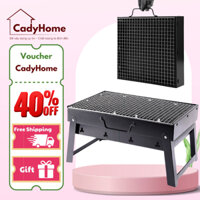 Bếp Nướng Than Gấp Gọn CADYHOME Chất Liệu Thép Không Gỉ Kèm Vỉ Inox 304 Thiết Kế Không Khói Nhỏ Gọn Tiện Lợi BNT10