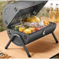 Bếp Nướng Than Hoa- Bếp Tròn BBQ Ngoài Trời KaPu KP3889 Cao Cấp Kèm Vỉ Nướng, Lò Nướng Bánh, Nướng Thịt Đa Năng Gấp Gọn