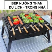 Bếp nướng than hoa hình chữ nhật gấp gọn dã ngoại du lịch ngoài trời không khói. Hàng Dầy