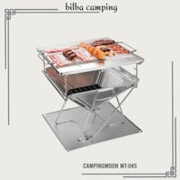 Bếp nướng than hoa inox 304 Campingmoon MT-045, bếp nướng BBQ dùng đi dã ngoại cắm trại ngoài trời - Billba Camping