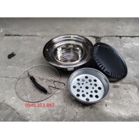 Bếp nướng than hoa inox giá rẻ ,bếp nướng than hoa âm bàn kèm 2 vỉ nướng
