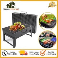 Bếp Nướng Than Hoa Không Khói Kèm Vỉ Nướng Hình Vuông Có Chân Đế, Tiện Dụng