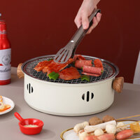 Bếp nướng than hoa không khói, Bếp nướng than ngoài trời BBQ dã ngoại có quai xách, kèm vỉ, khay nướng, có ống khói